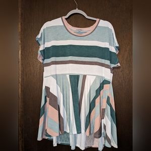 White Birch Striped Shirt sz M